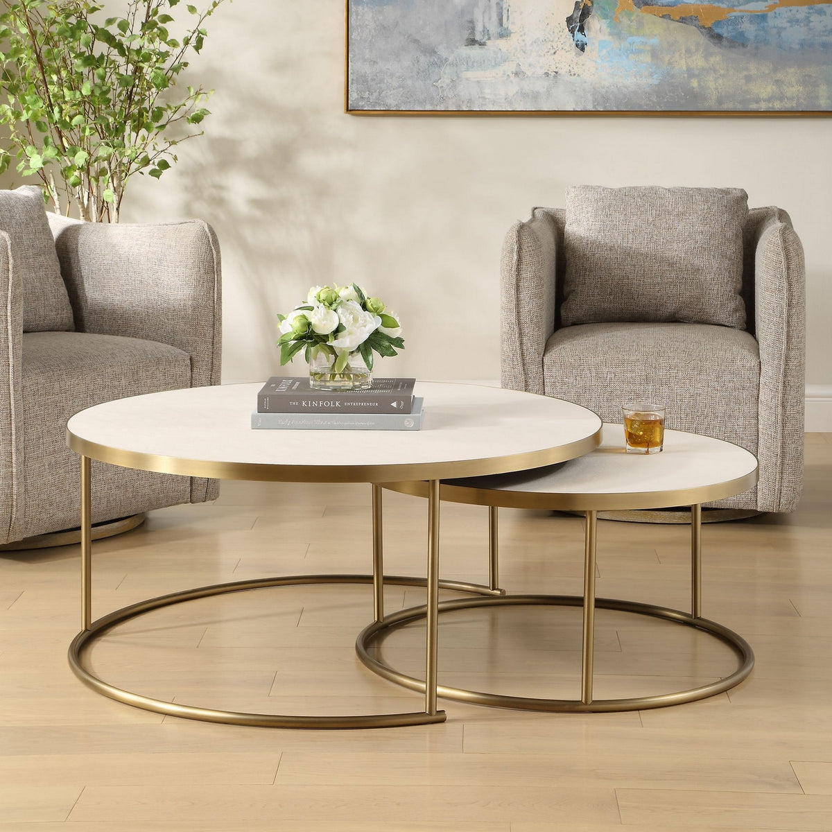 Uttermost - 50370 - Ensemble de 2 tables basses - Aragon - Laiton