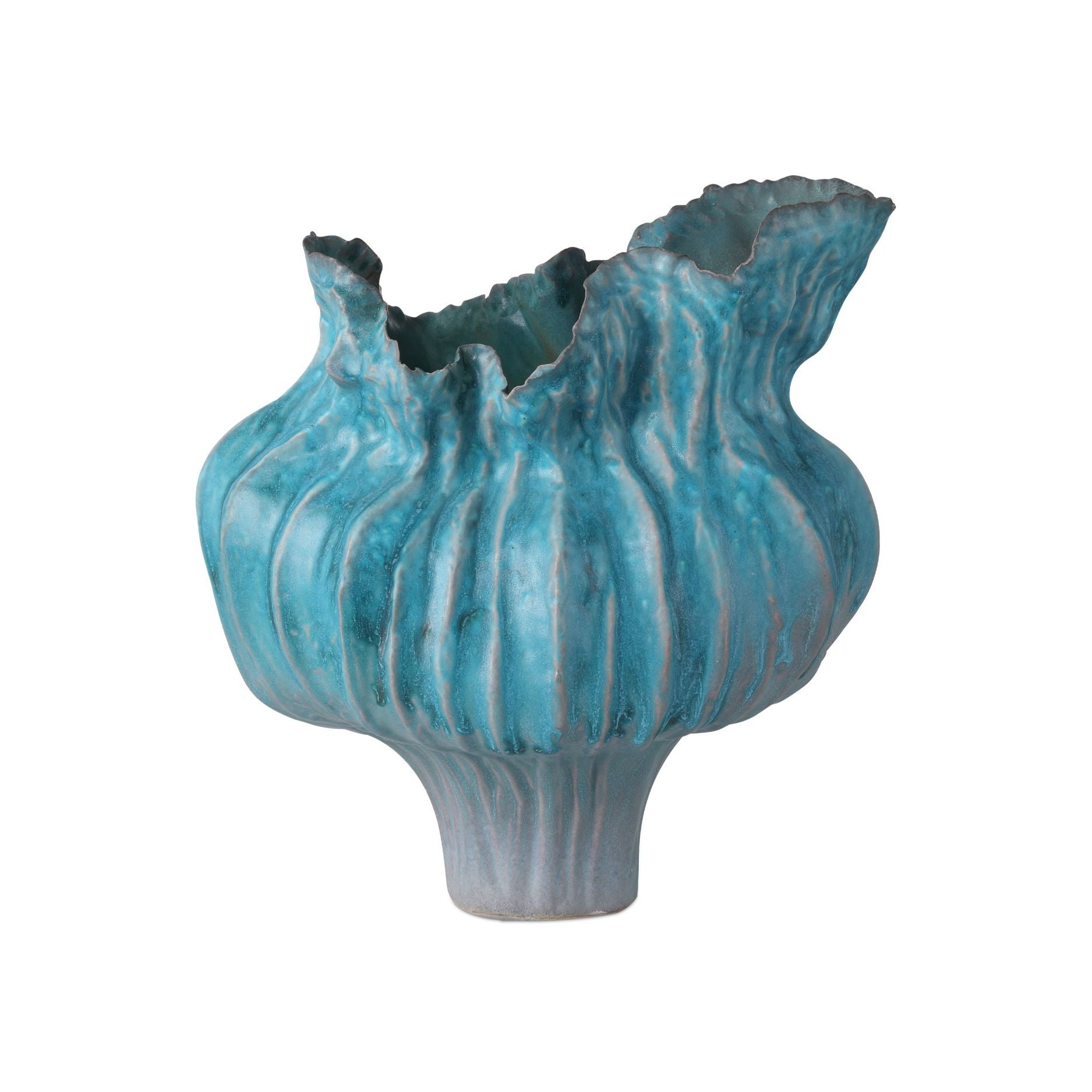Currey and Company - 1200-0981 - Vase - Vase Flying Silk bleu - Bleu
