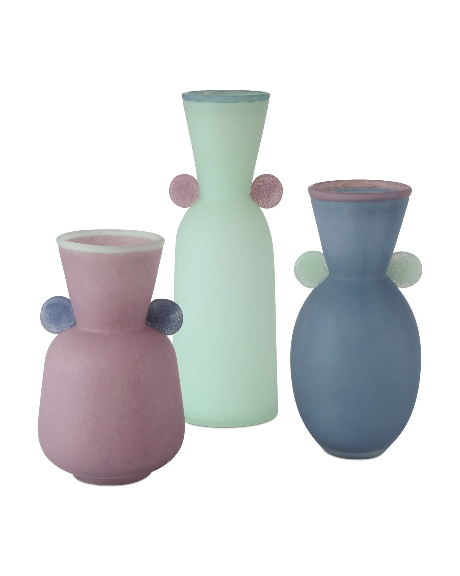 Currey and Company - 1200-0988 - Vase - Vassily Vases Set of 3 - Light Purple / Light Blue / Dark Blue