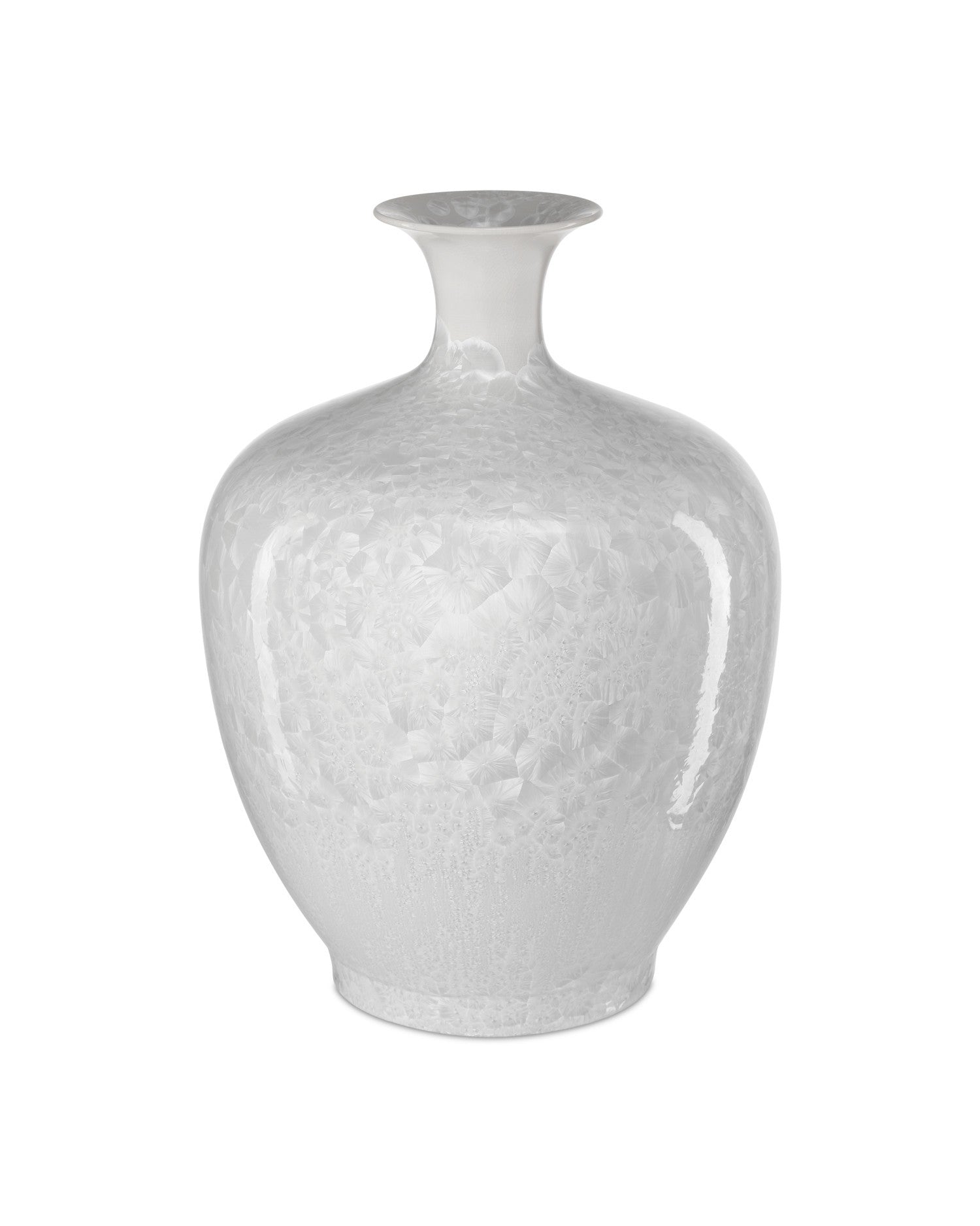 Currey and Company - 1200-0995 - Vase - Crystalline White Vase - Crystallized White