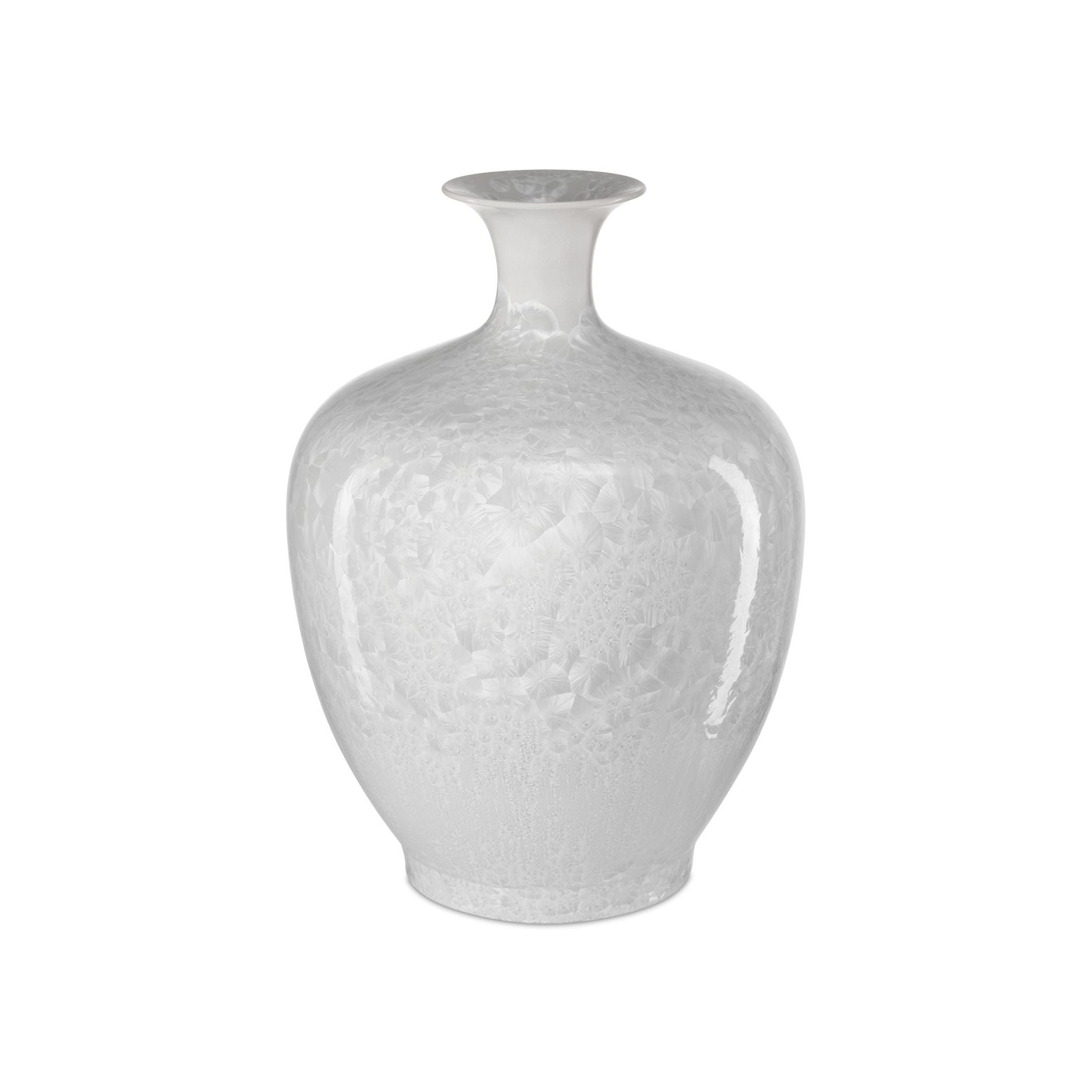 Currey and Company - 1200-0995 - Vase - Vase blanc cristallin - Blanc cristallisé