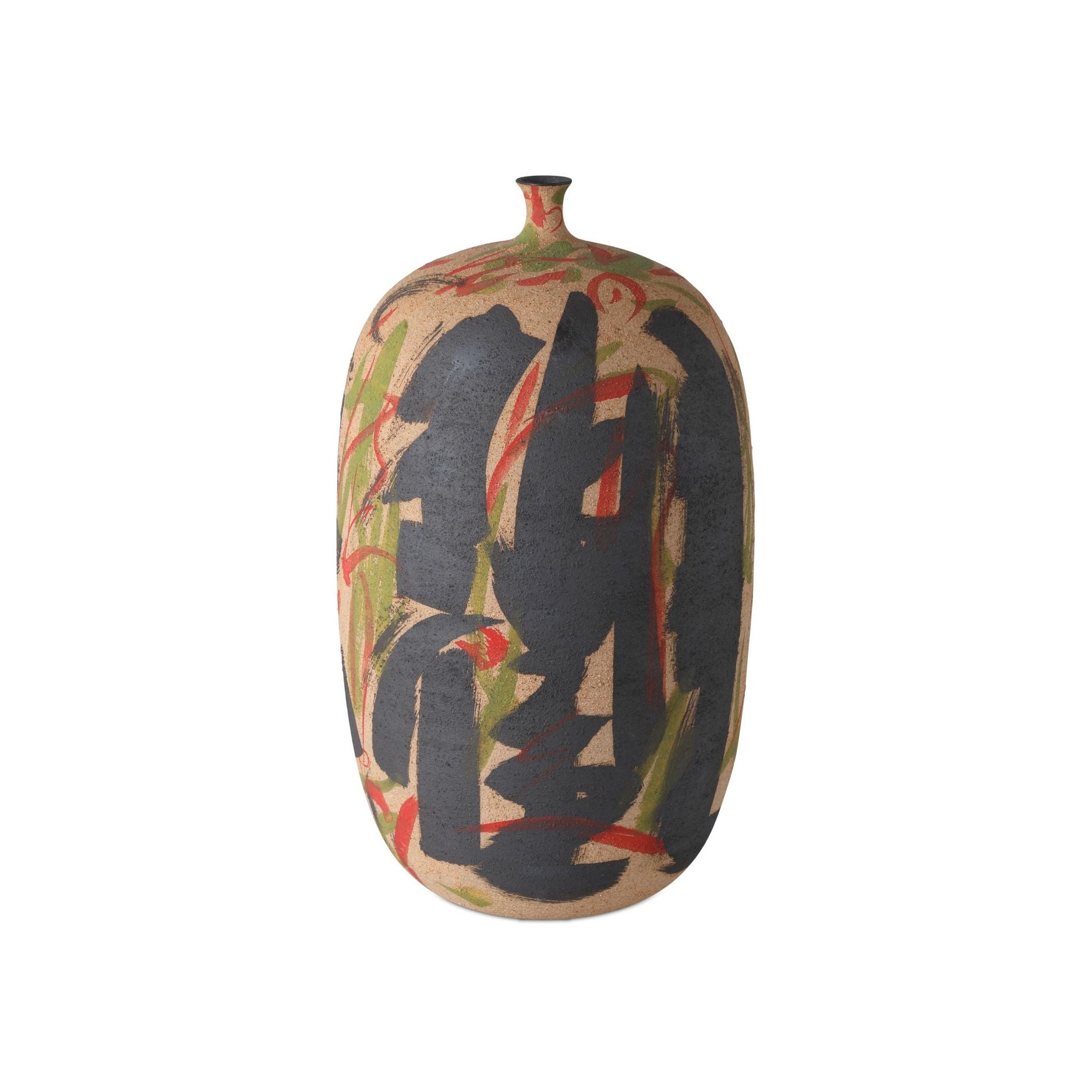 Currey and Company - 1200-0999 - Vase - Zeal Multi-Colored Vase - Black / Yellow / Green / Red