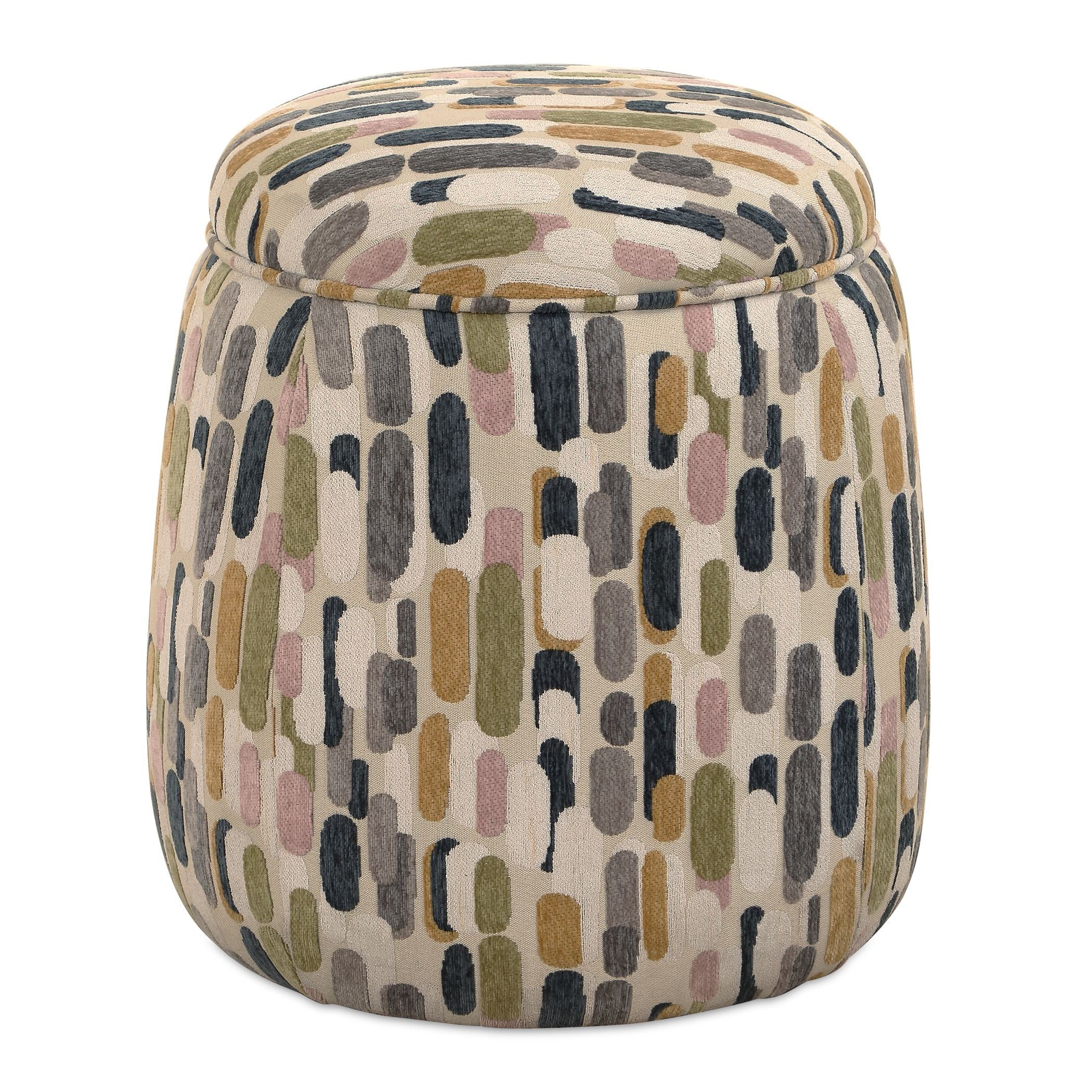 Uttermost - 53070 - Pouf - Arem - Blush, Blanc, Olive, Moutarde, Graphite