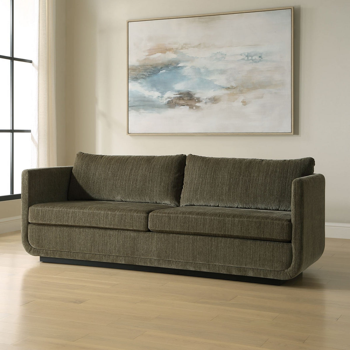Uttermost - 53079 - Sofa - Abound - Textured Chenille In Herb
