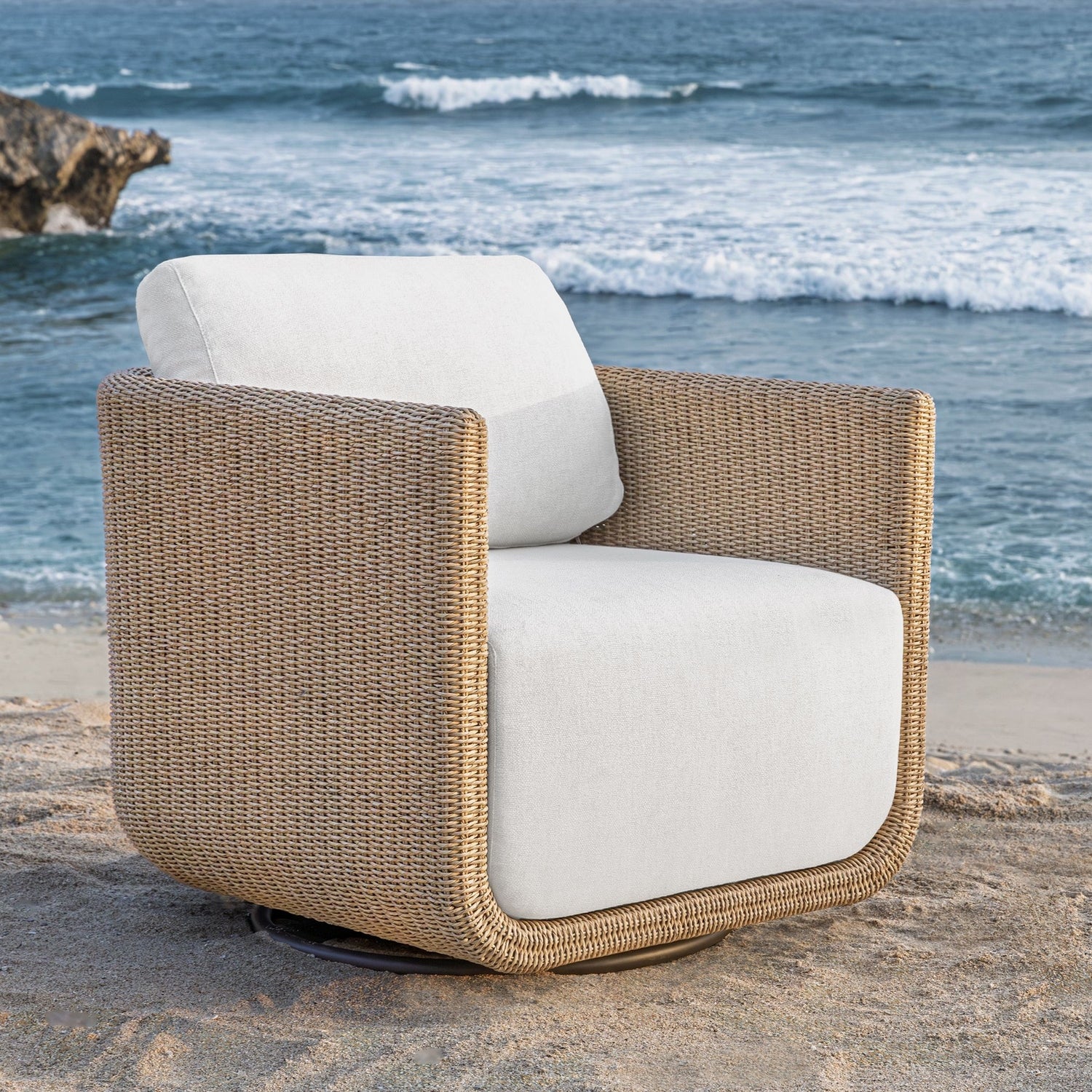 Uttermost - 53132 - Fauteuil lounge - Santorini - Blanc huître