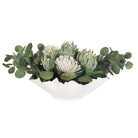 Uttermost - 60256 - Centre de table en forme de bol - Fleurs de protéa - Blanc
