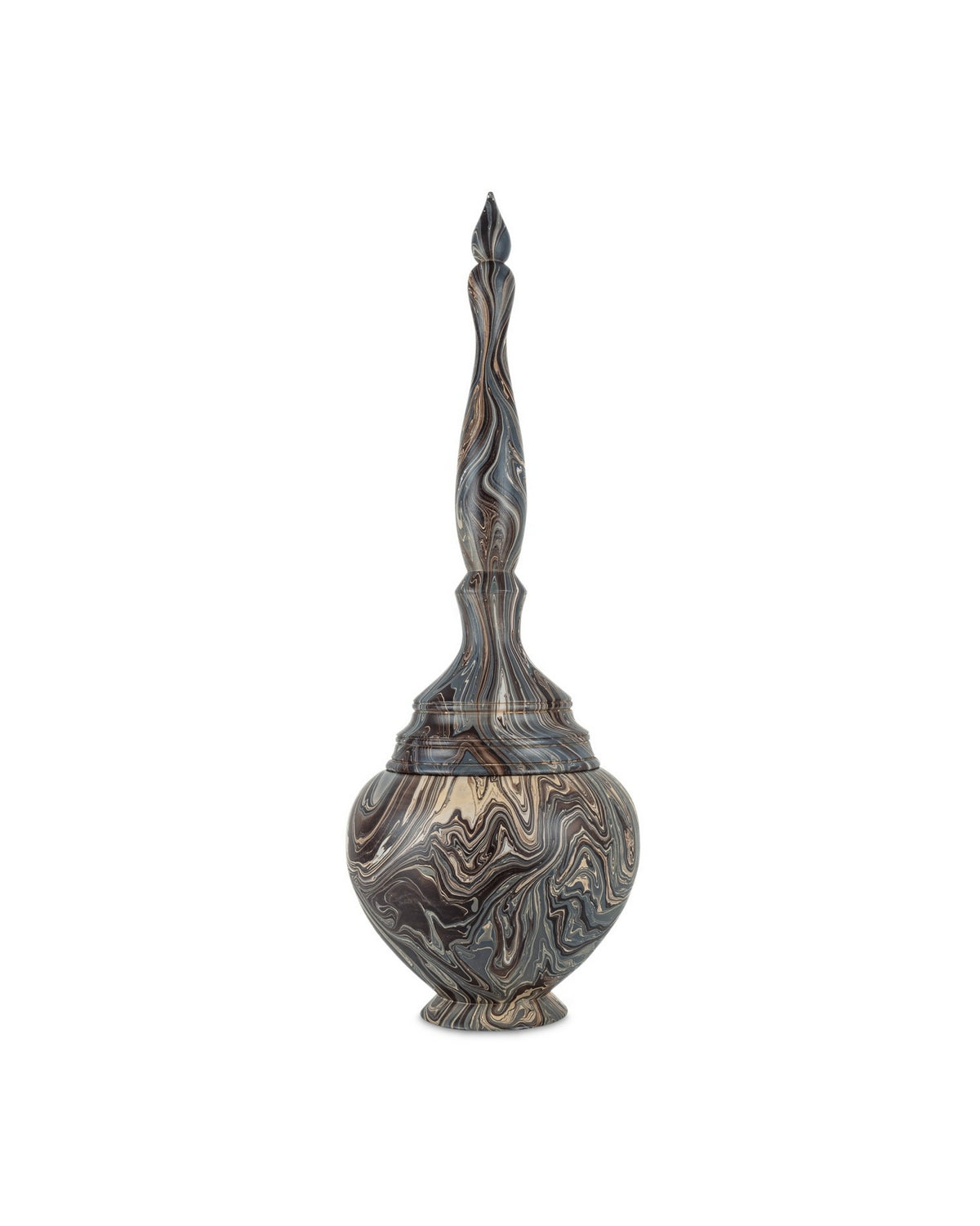 Currey and Company 1200-1050 Marbleized Turret Box in Marbleized Brown