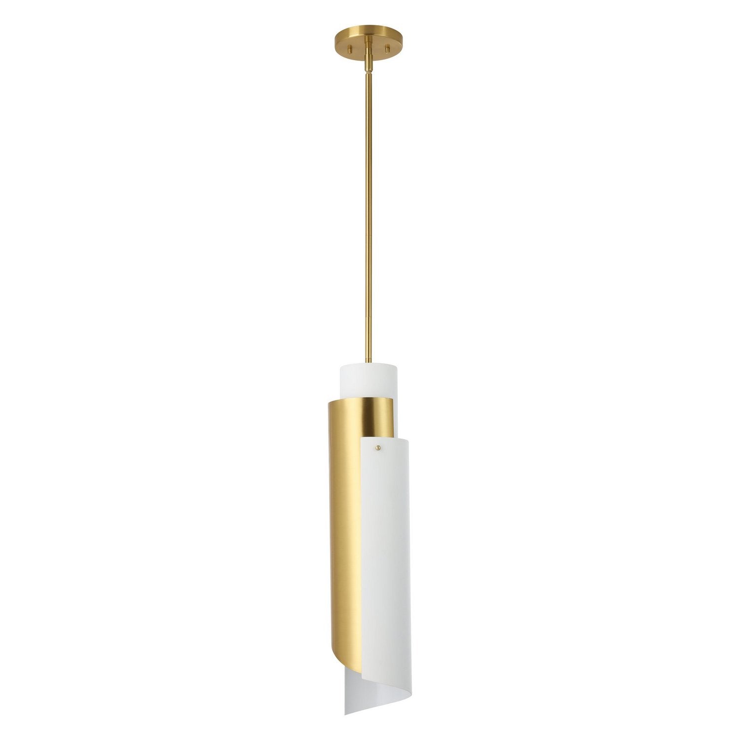 Thesis Lighting 206929A Enzio Pendant in Brushed Gold, Matte White