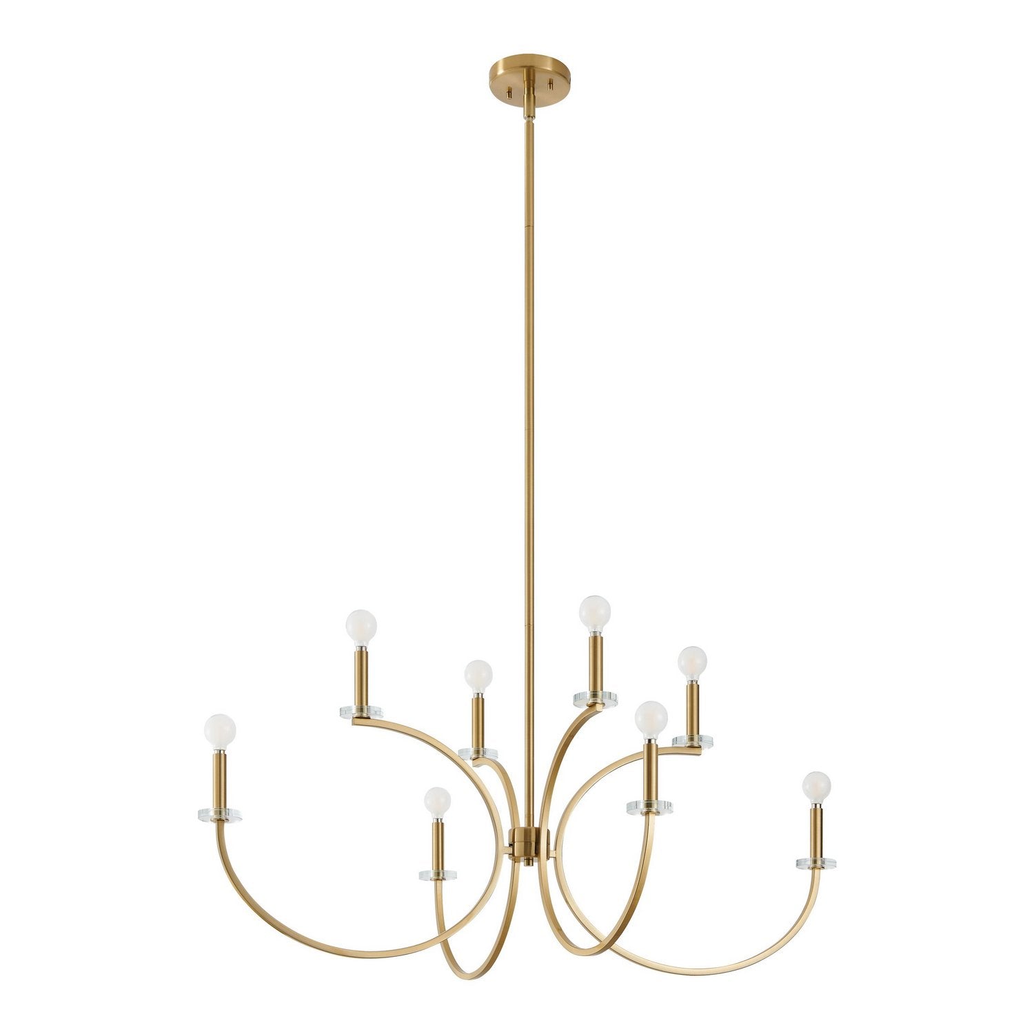 Thesis Lighting 206935A Florian Chandelier in Brushed Gold, Clear
