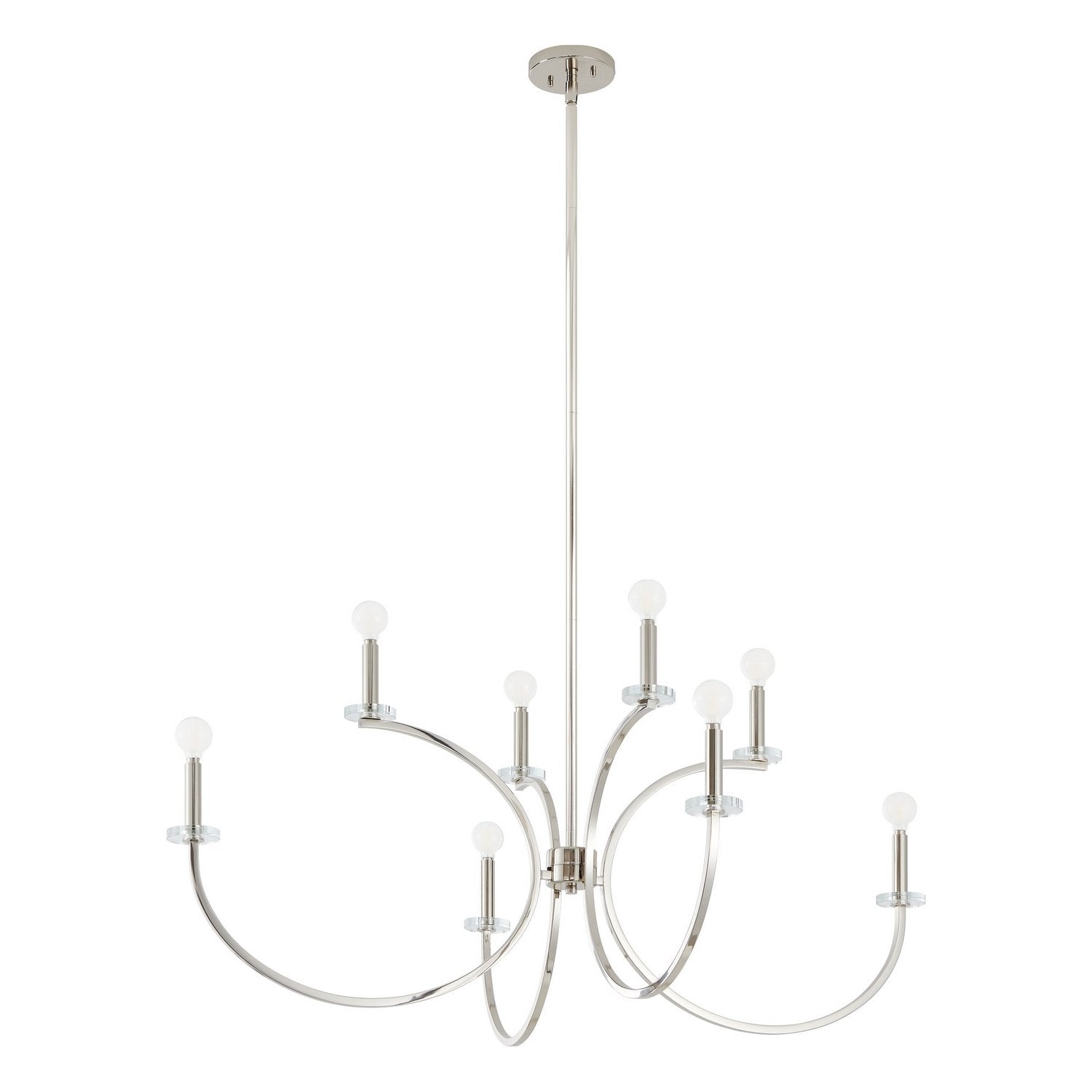 Thesis Lighting 206936A Florian Chandelier in Polished Nickel, Clear