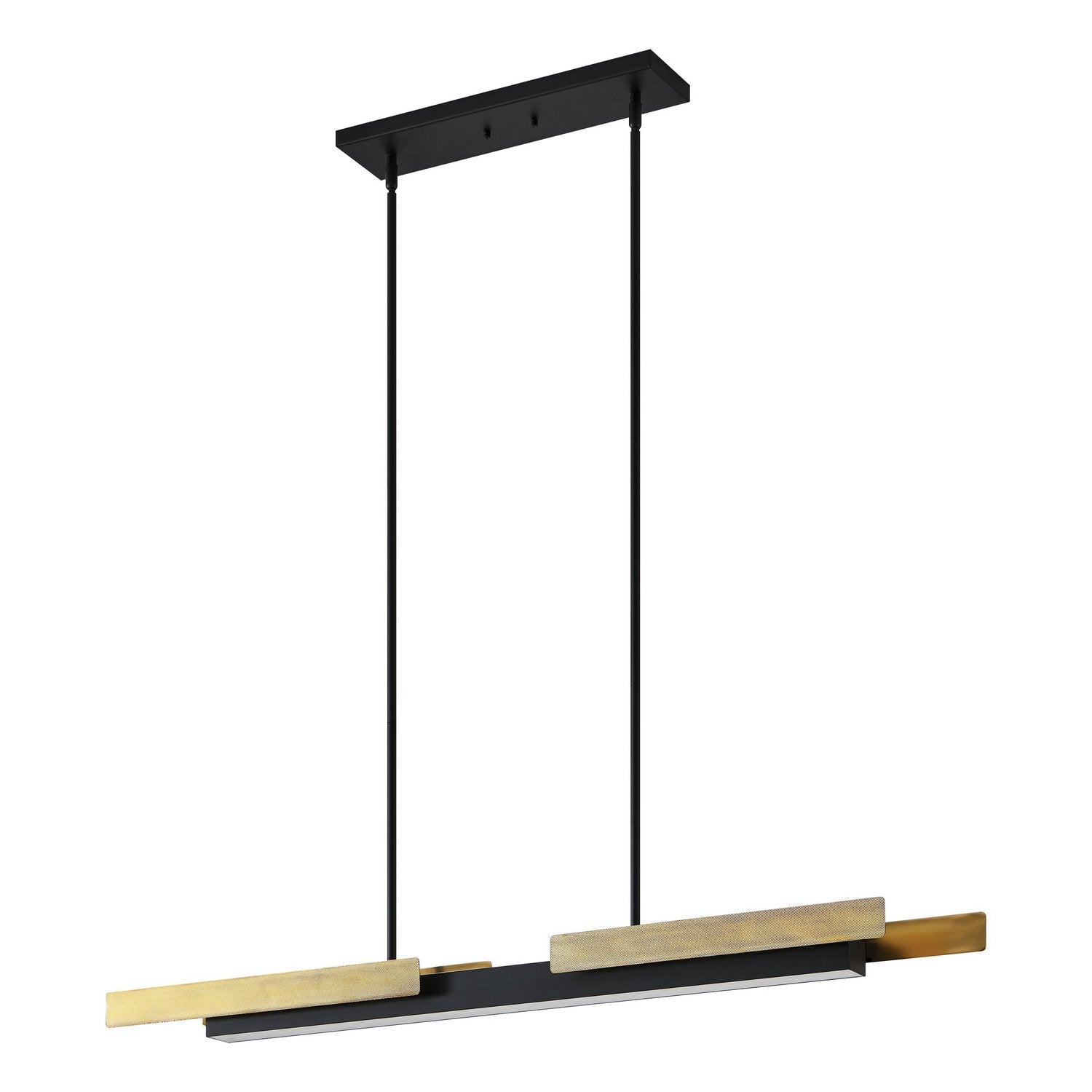 Éclairage Thesis 206938A Grazia LED linéaire Suspension en noir mat/or brossé