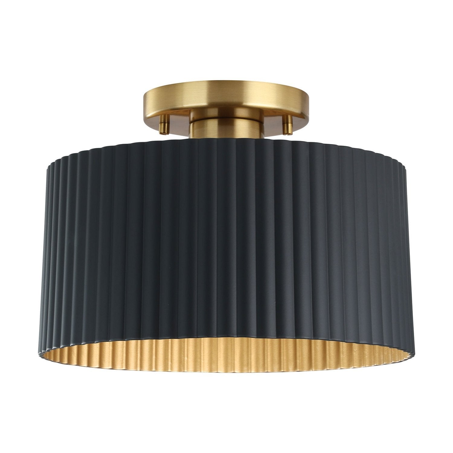 Thesis Lighting 206962A Leilani Semi-Flush Mount in Brushed Gold, Matte Black