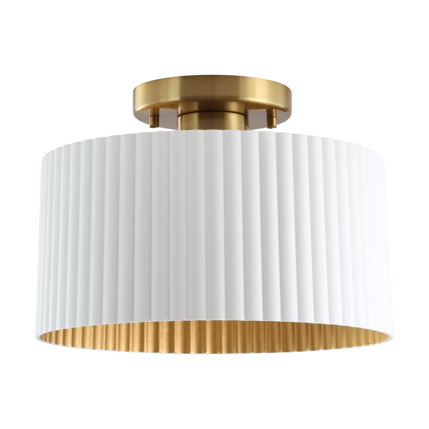 Thesis Lighting 206963A Leilani Semi-Flush Mount in Brushed Gold, Matte White
