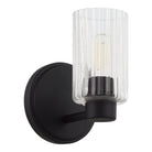 Éclairage de thèse 207023A Bedminster Murale en noir mat, transparent nervuré