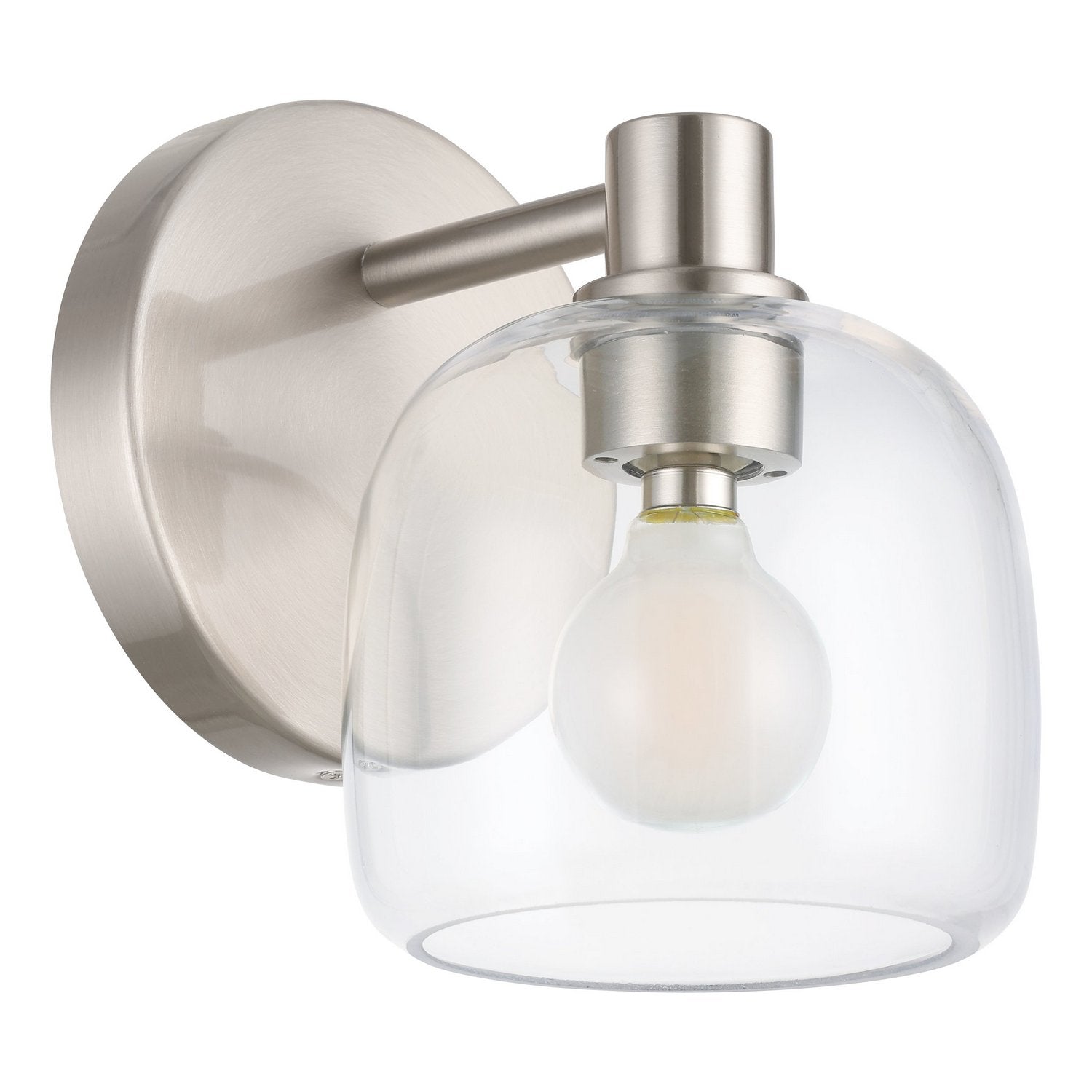 Thesis Lighting 207001A Valentina Wall Sconce in Brushed Nickel, Clear