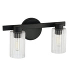Thesis Lighting 207029A Bedminster Vanity in Matte Black, Clear Ribbed