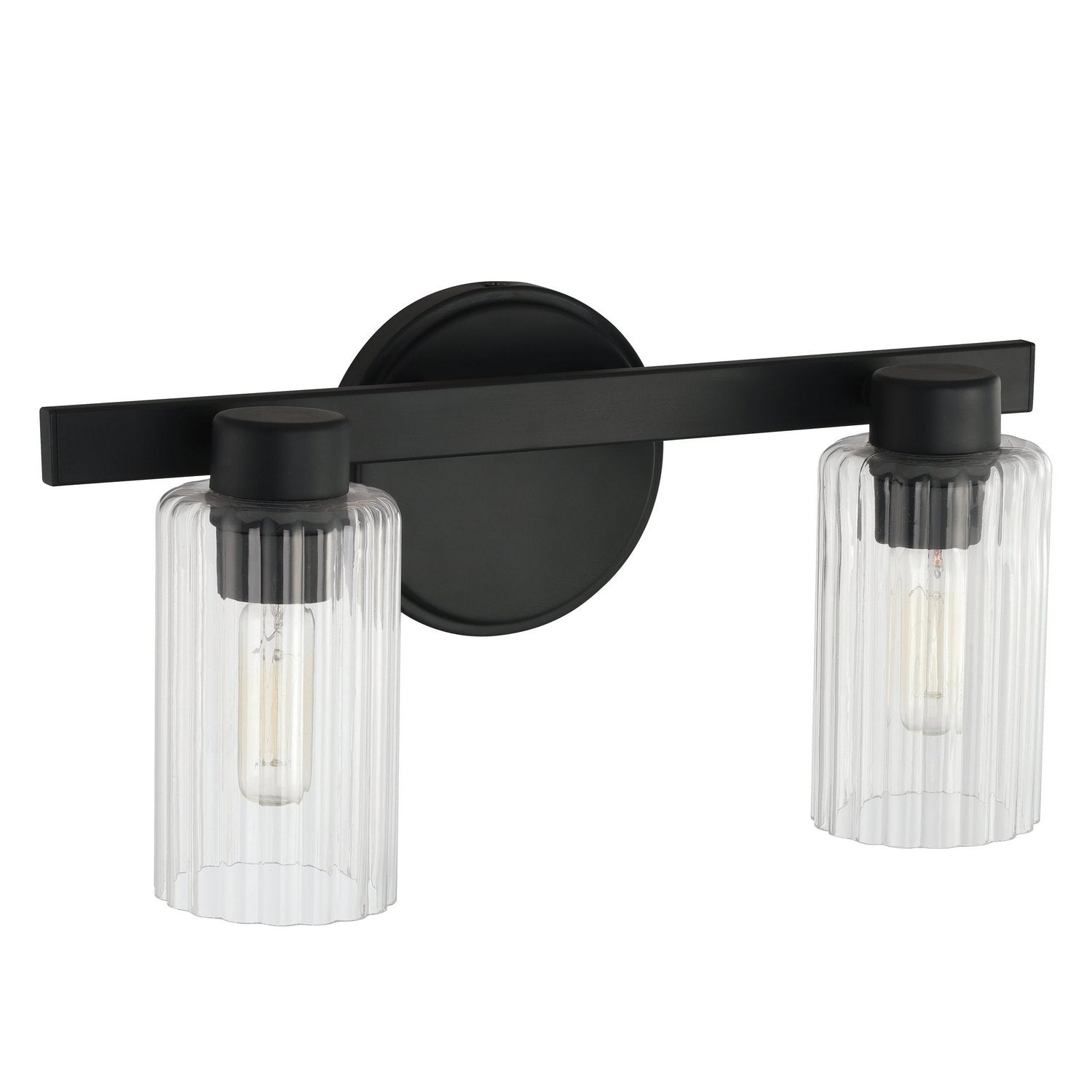 Meuble-lavabo Bedminster Thesis Lighting 207029A en noir mat, nervuré transparent