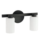Thesis Lighting 207031A Bedminster Vanity in Matte Black, Opal Ribbed