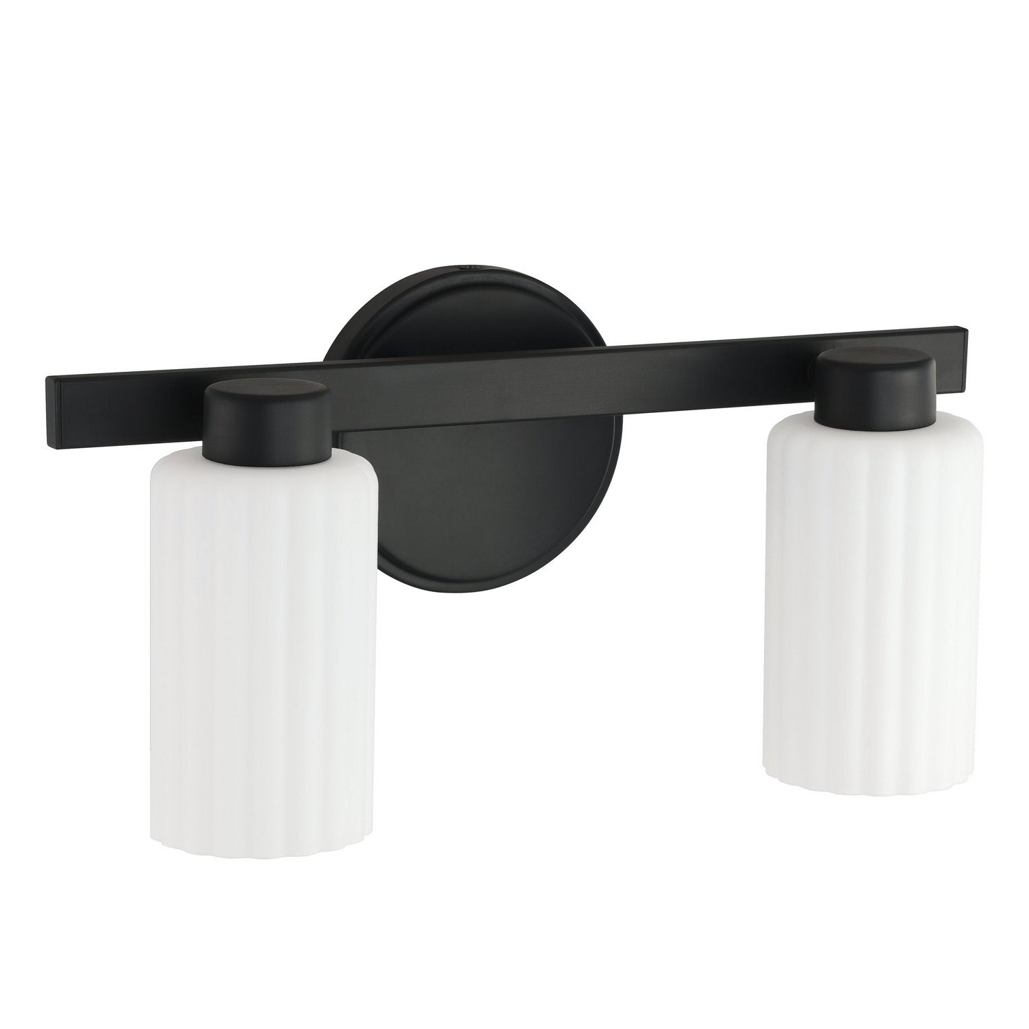 Meuble-lavabo Bedminster Thesis Lighting 207031A, noir mat, finitions Opal Ribbed