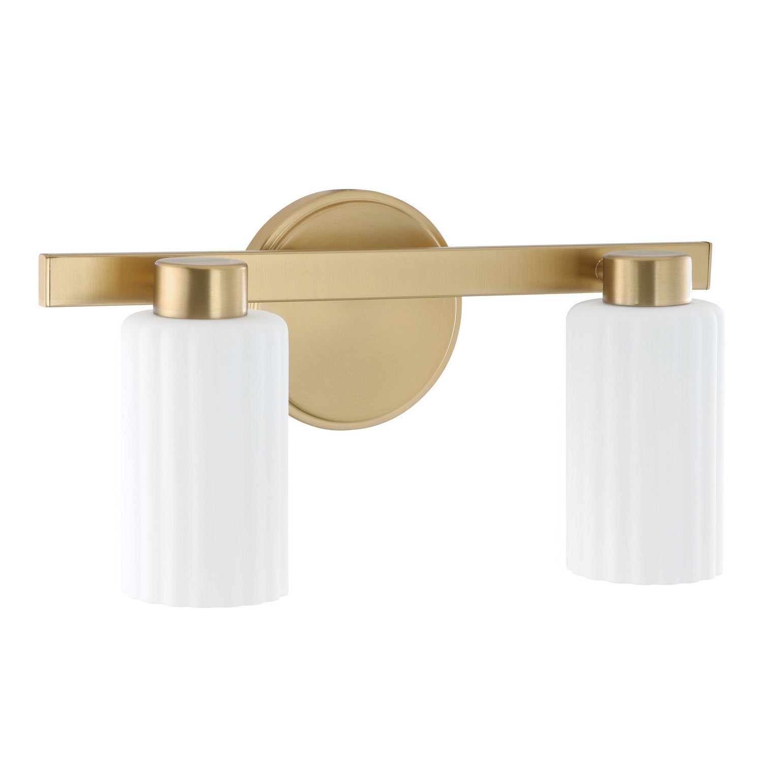 Meuble-lavabo Bedminster Thesis Lighting 207033A, couleur or champagne, finitions côtelées opale