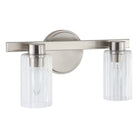 Thesis Lighting 207034A Bedminster Vanity in Brushed Nickel, Clear Ribbed