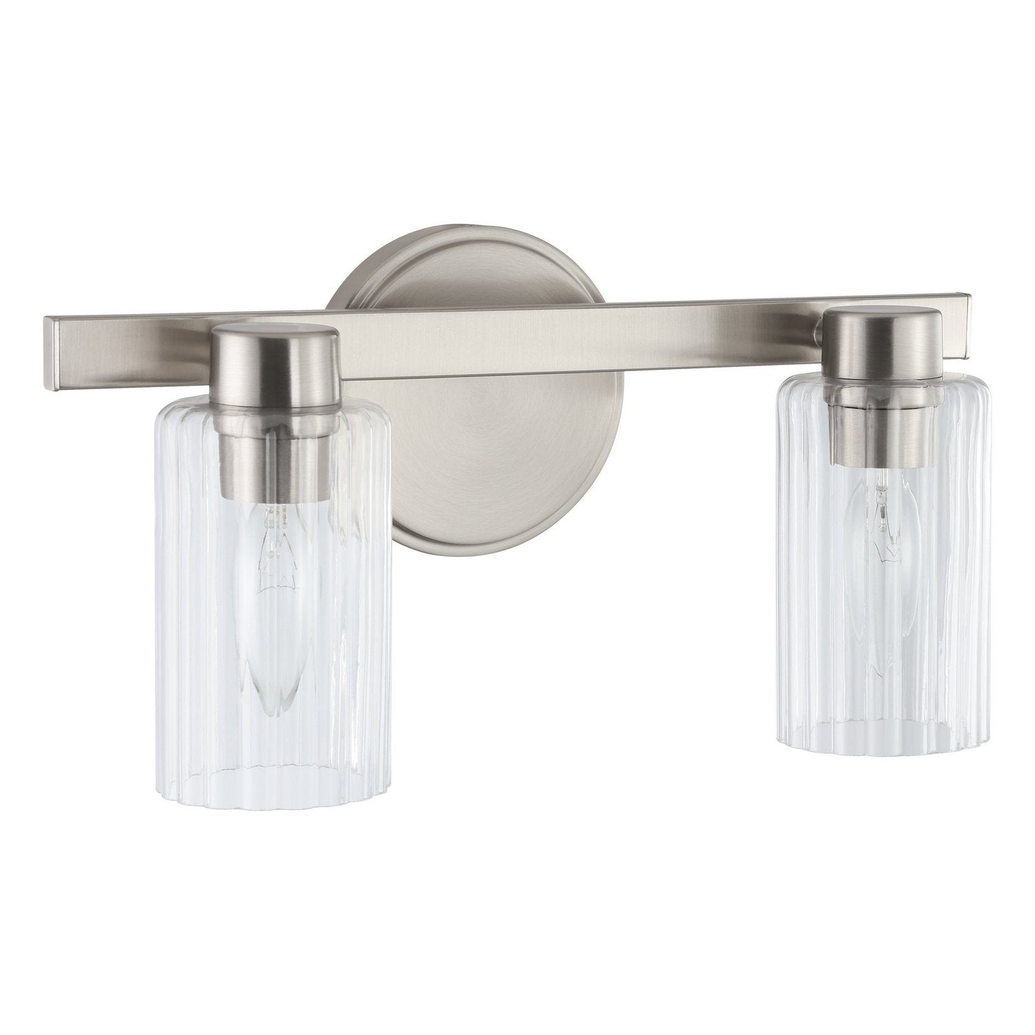 Meuble-lavabo Bedminster Thesis Lighting 207034A en nickel brossé, nervuré transparent