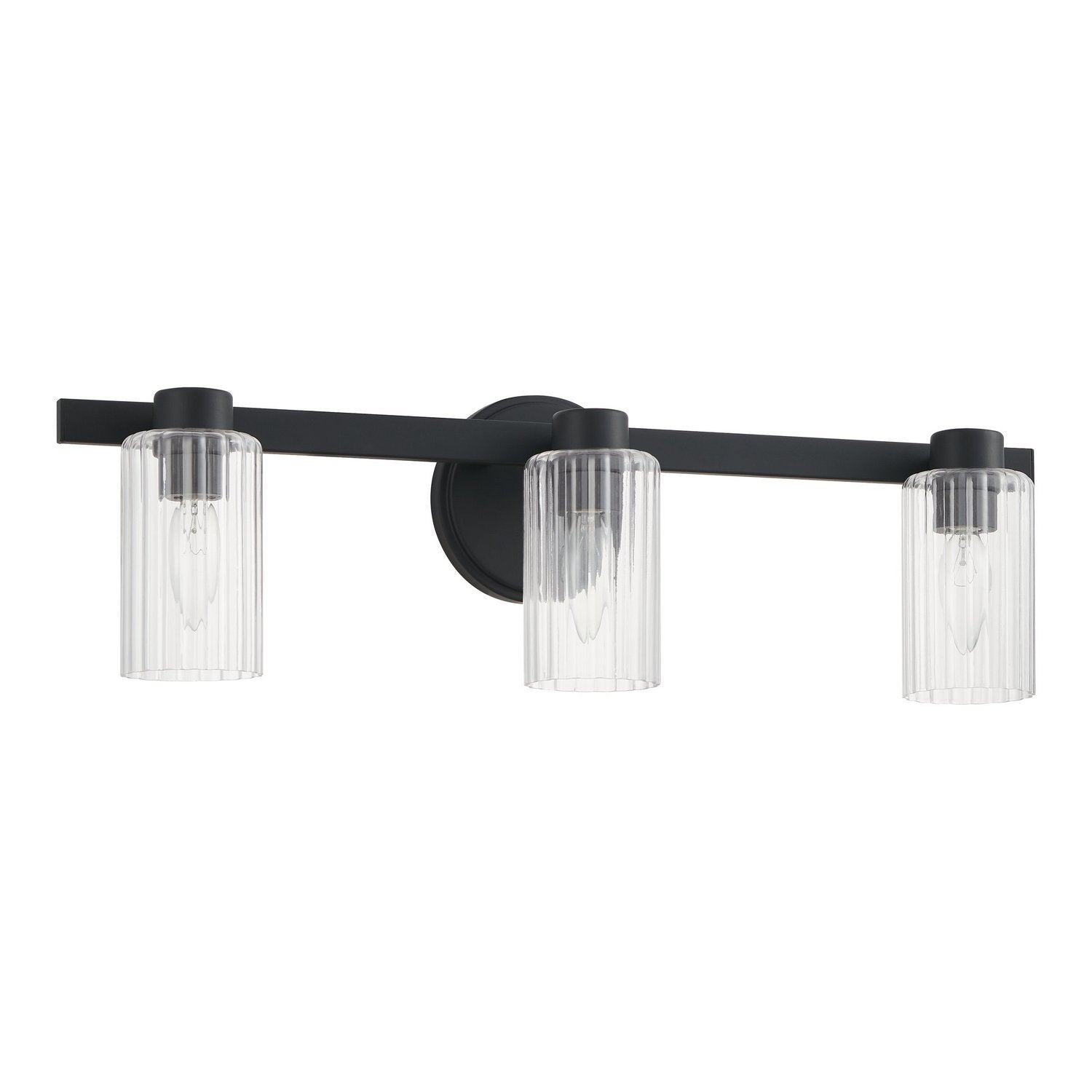 Meuble-lavabo Bedminster Thesis Lighting 207037A en noir mat, nervuré transparent