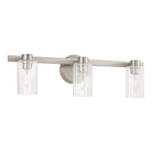 Thesis Lighting 207041A Bedminster Vanity in Brushed Nickel, Clear Ribbed