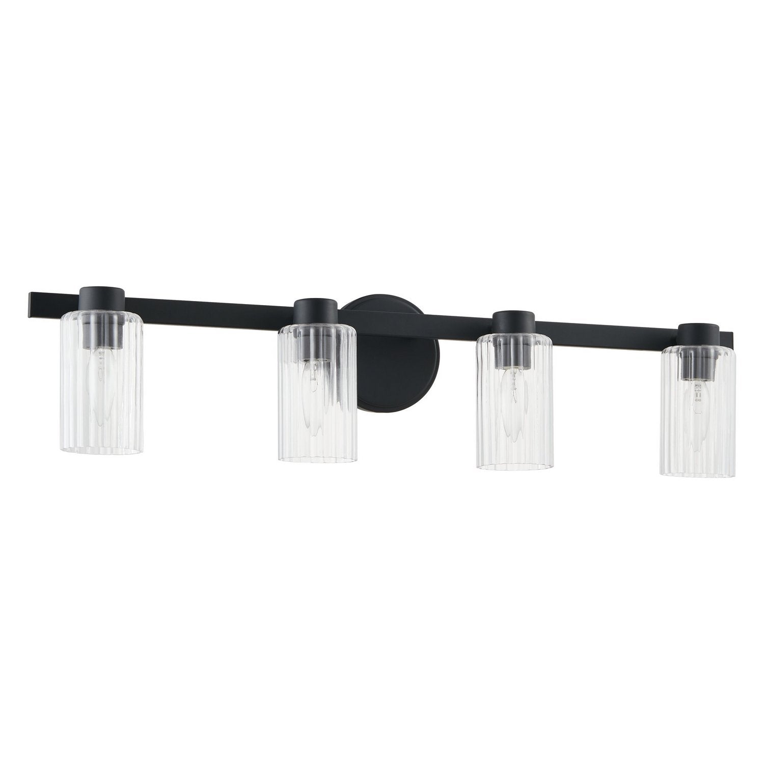 Meuble-lavabo Bedminster Thesis Lighting 207043A en noir mat, nervuré transparent