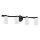 Thesis Lighting 207044A Bedminster Vanity in Matte Black, Opal Ribbed