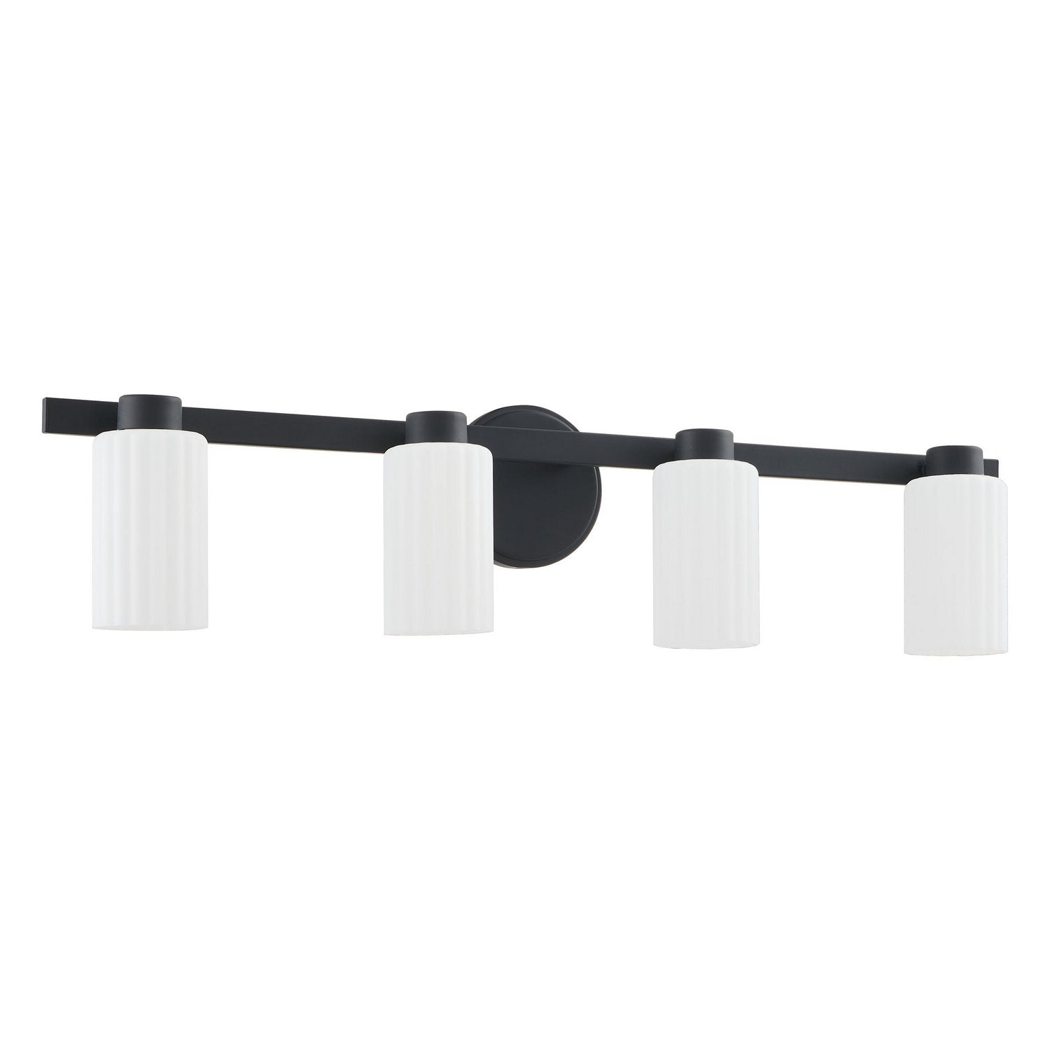 Meuble-lavabo Bedminster Thesis Lighting 207044A, noir mat, finitions Opal Ribbed
