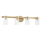 Thesis Lighting 207045A Bedminster Vanity in Champagne Gold, Clear Ribbed