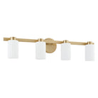 Thesis Lighting 207046A Bedminster Vanity in Champagne Gold, Opal Ribbed