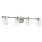 Thesis Lighting 207047A Bedminster Vanity in Brushed Nickel, Clear Ribbed