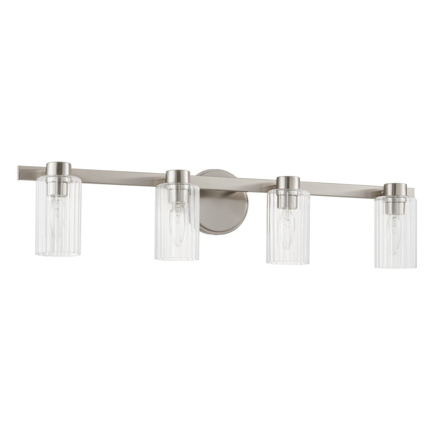 Meuble-lavabo Bedminster Thesis Lighting 207047A en nickel brossé, nervuré transparent