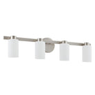 Thesis Lighting 207048A Bedminster Vanity in Brushed Nickel, Opal Ribbed