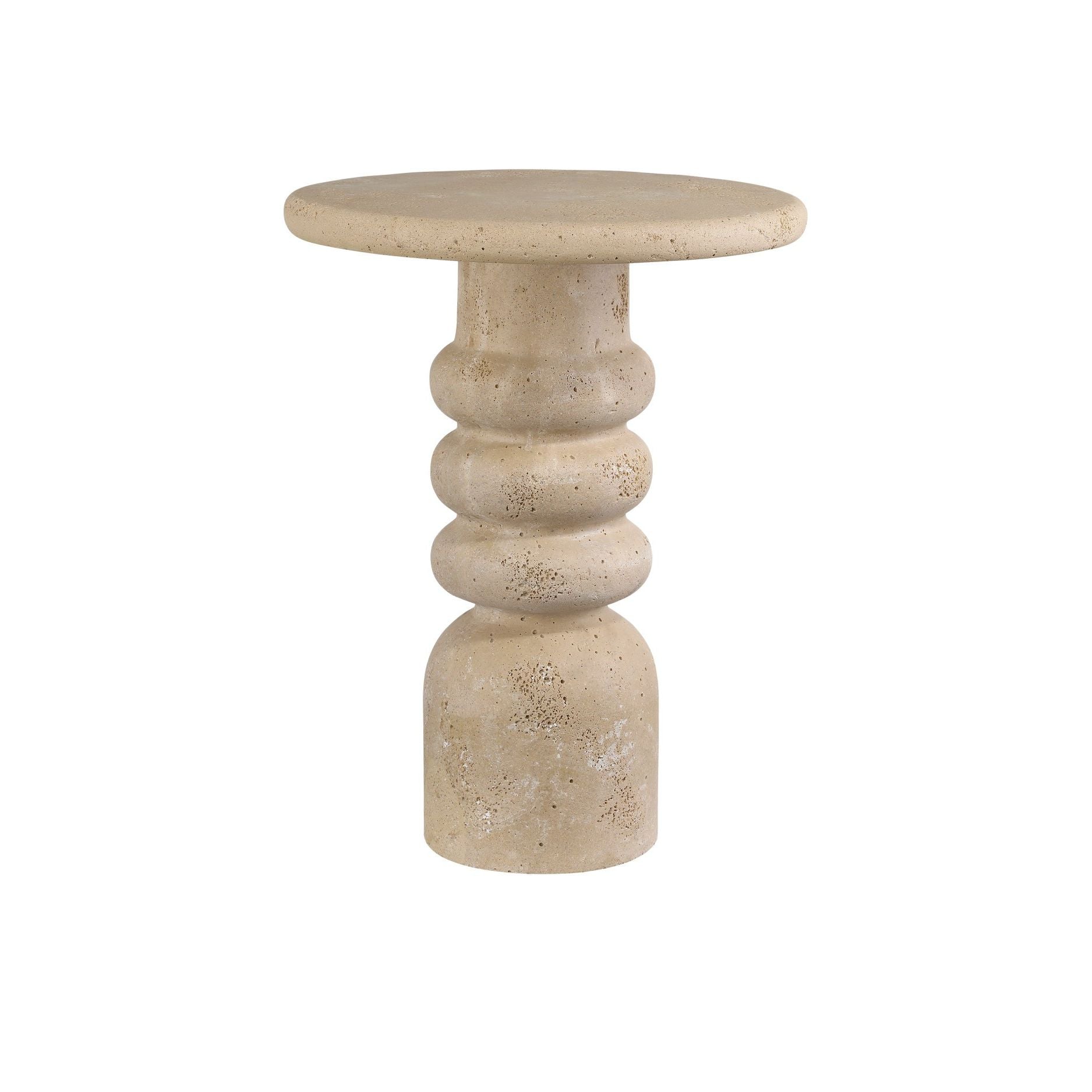 Currey and Company - 3000-0322 - Table d'appoint - Table d'appoint Rocco - Beige