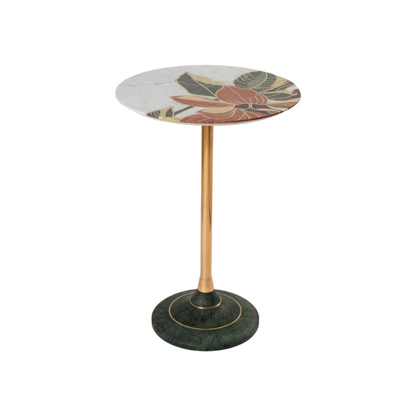 Table d'appoint incrustée de pierre Roselle