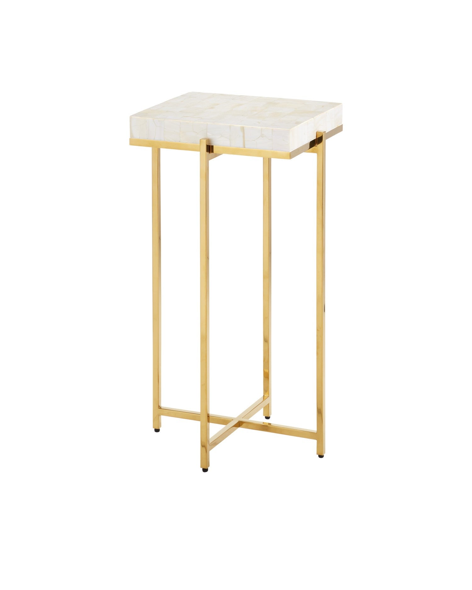 Currey and Company - 4000-0225 - Accent Table - Casey - Natural / Brass