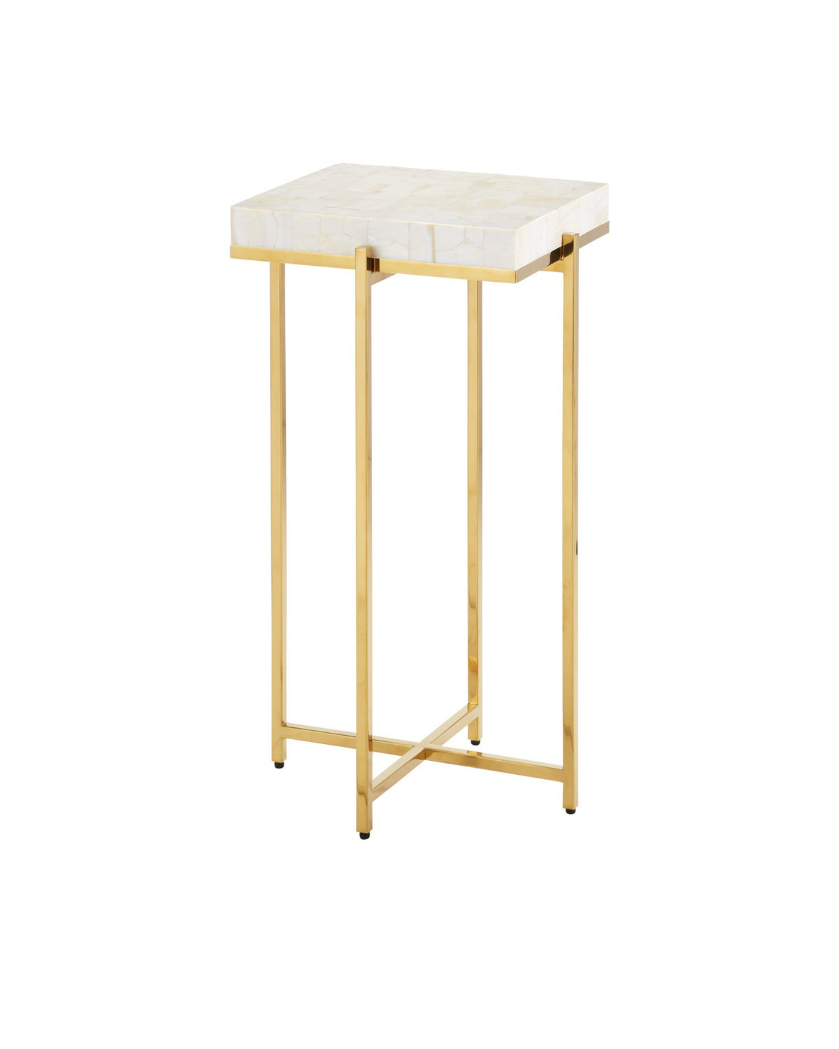 Currey and Company - 4000-0225 - Accent Table - Casey - Natural / Brass