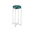 Currey and Company - 4000-0227 - Table basse - Rina - Bleu sarcelle / Nickel poli