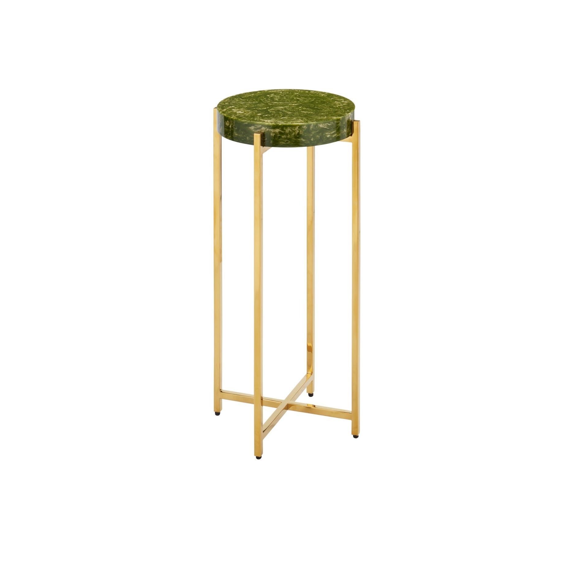 Currey and Company - 4000-0228 - Table à boissons - Rina - Vert / Laiton