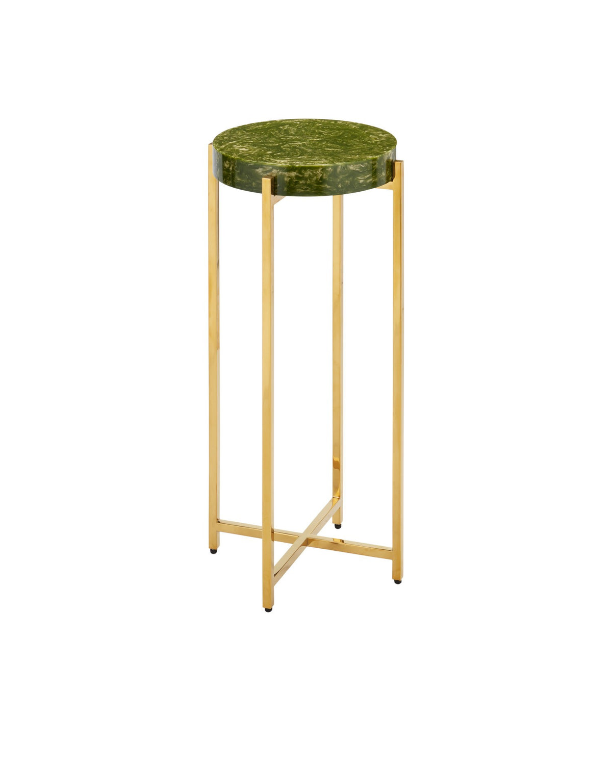 Currey and Company - 4000-0228 - Table à boissons - Rina - Vert / Laiton