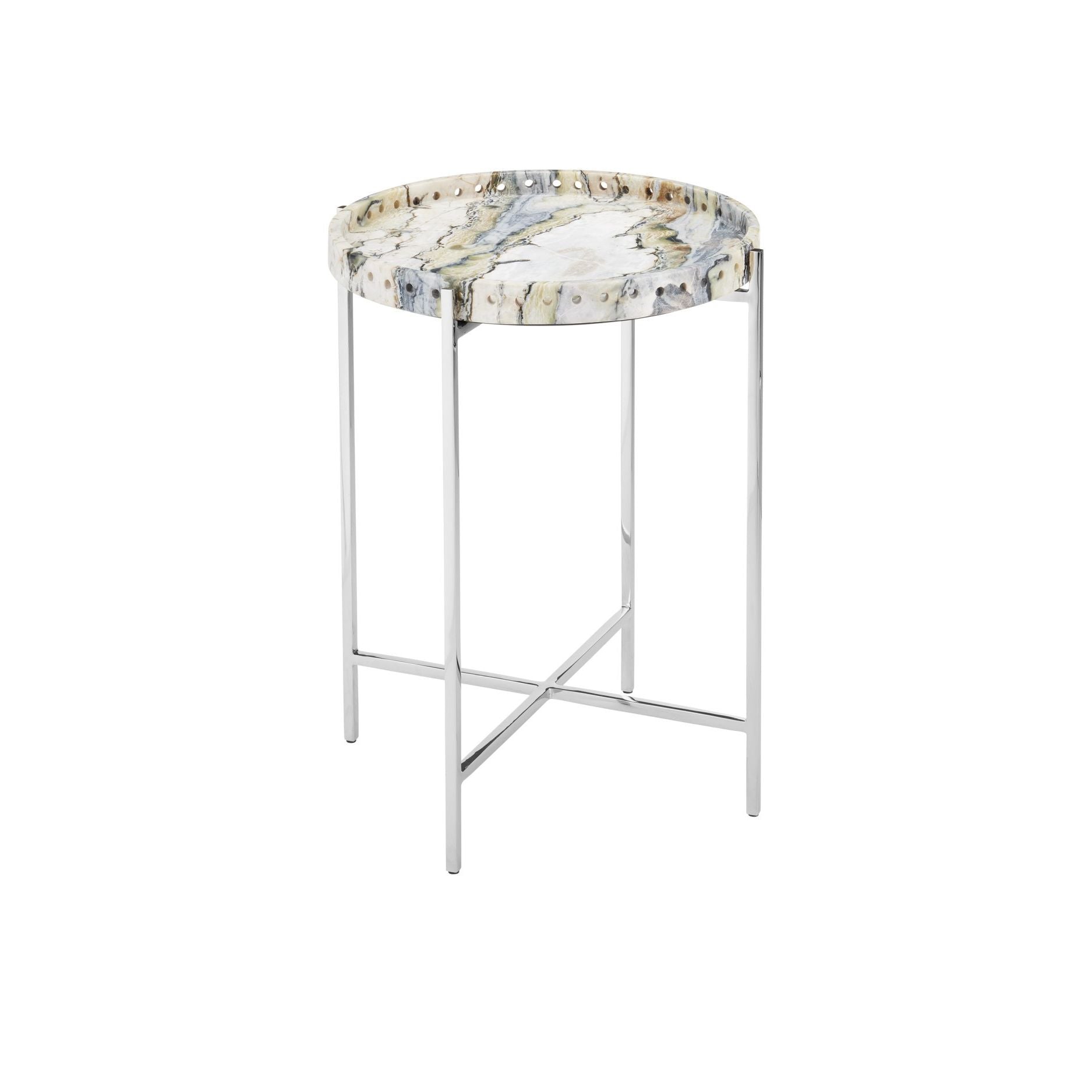 Currey and Company - 4000-0242 - Accent Table - Freya - Natural / Nickel