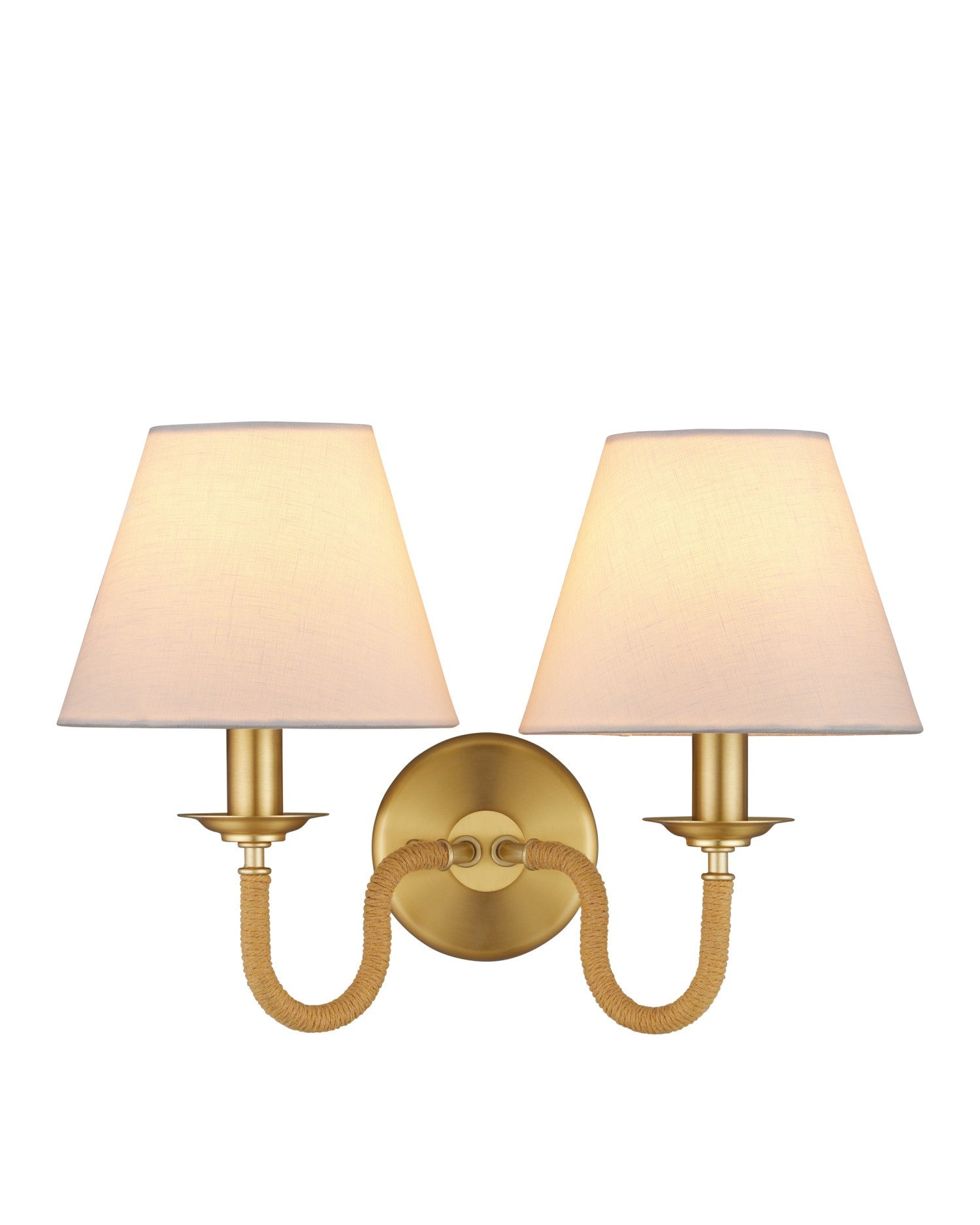 Currey and Company - 5000-0274 - Two Light Wall Sconce - Adala Brass Wall Sconce - Natural / Brushed Brass