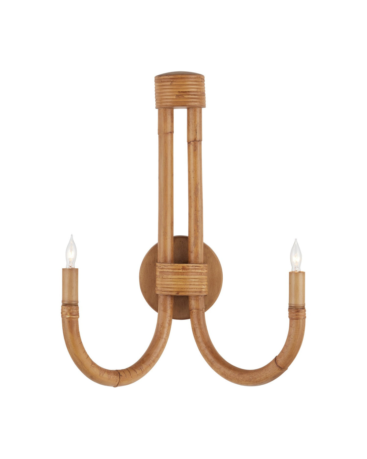 Currey and Company - 5000-0280 - Two Light Wall Sconce - Samsara - Natural / Saddle Tan