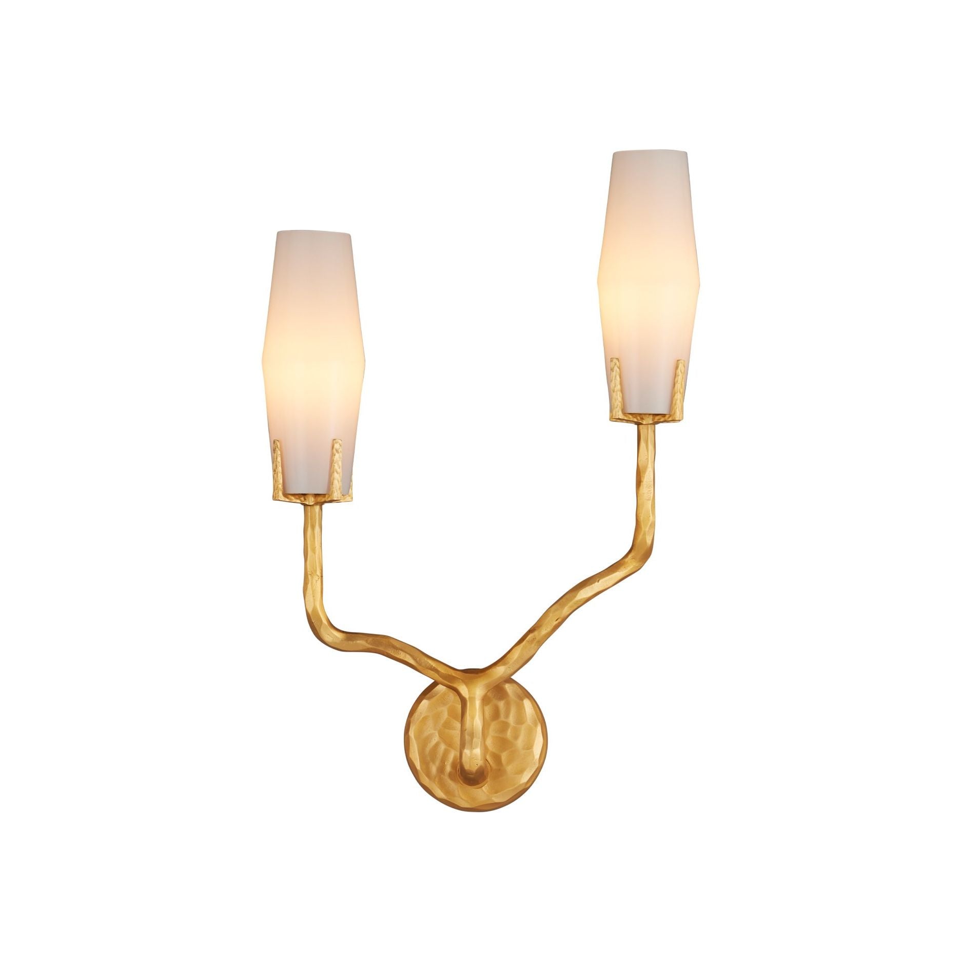 Currey and Company - 5000-0284 - Two Light Wall Sconce - Mathilda - White / Matte Gold