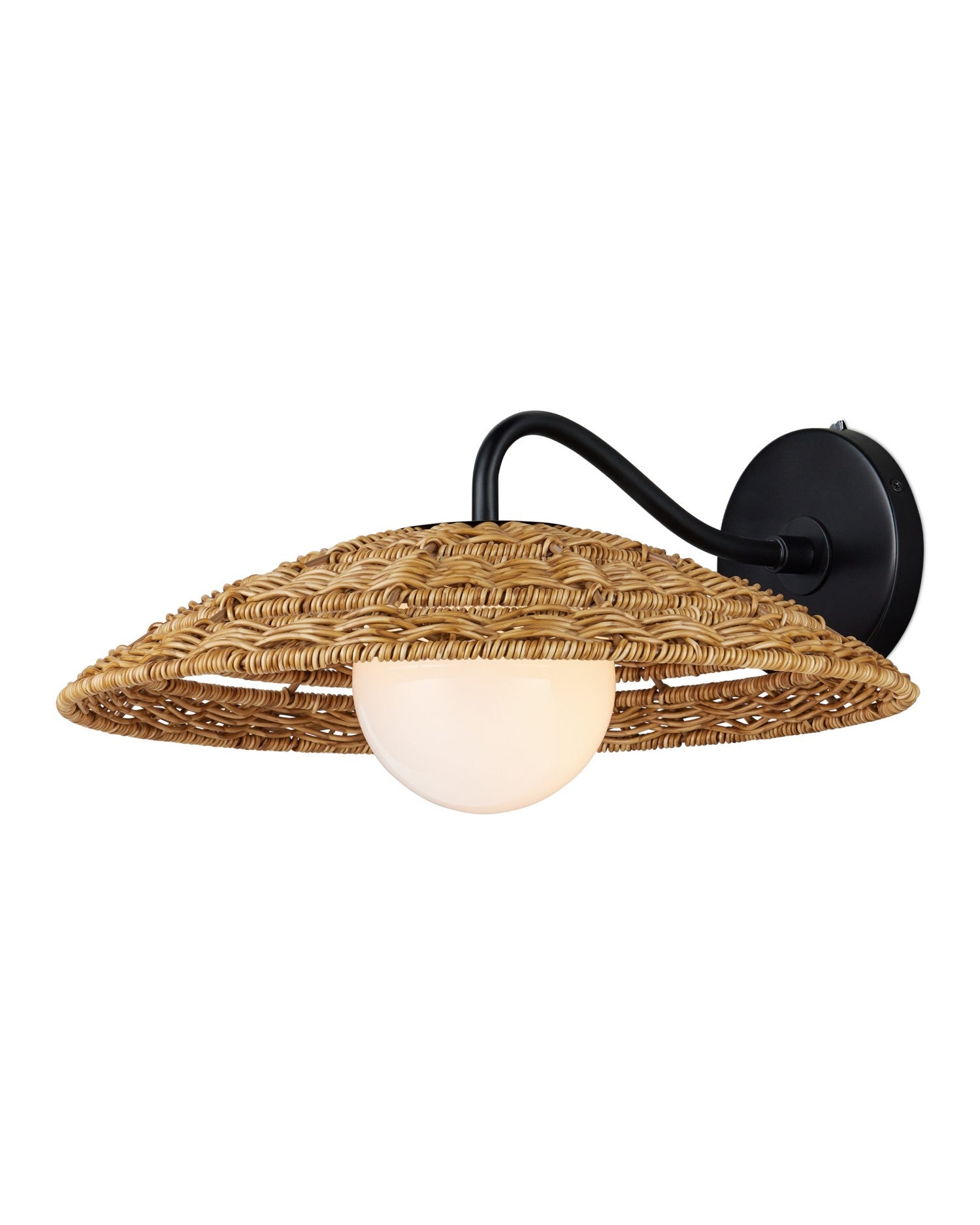 Currey and Company - 5500-0059 - One Light Wall Sconce - Barbary - Natural / Black / Frosted White