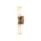 Currey and Company - 5800-0065 - Deux lumières Murale - Burrows - Blanc opaque / Laiton antique