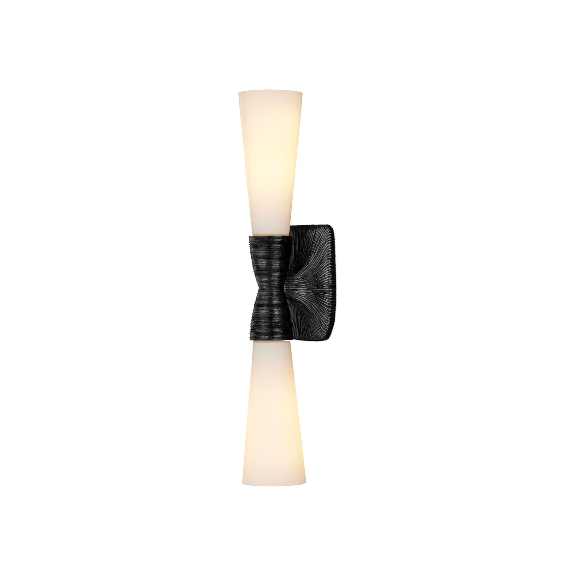 Currey and Company - 5800-0066 - Deux lumières Murale - Burrows - Blanc opaque / Bronze huilé